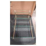 2 HANGING METAL & GLASS DISPLAY SHELVES