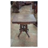 VICTORIAN EASTLAKE STYLE MARBLE TOP HALL TABLE W/