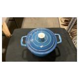 BLUE ENAMELED CAST IRON DUTCH OVEN