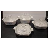 4 - CORNING WARE CASSEROLES W/ LIDS