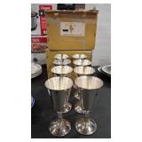 8 - SILVER PLATE WINE GOBLETS