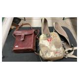 LEATHER BINOCULAR CASE AND CHEST MOUNT BINO HOLS