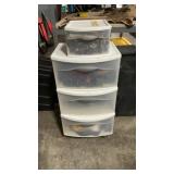 3-TIER STORAGE CABINET W/ ASST. GLOVES & BAGS