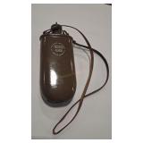 CZECH MILITARY ENAMEL FIELD CANTEEN W/ LEATHER