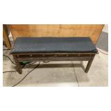 RUSTIC WOOD ENTRY BENCH & CUSHION
