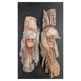 2 - NATIVE AMERICAN THEME WOOD CARVINGS