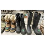 3 PAIRS OF WINTER/ MUCH BOOTS SZ 7 & 9