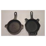 GRISWOLD & WAGNER WARE VTG CAST IRON ASHTRAYS
