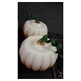 2 - GLASS PUMPKIN DECOR