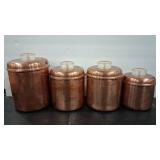 COPPER TELL-U-TOP MCM CANNISTER SET OF 4