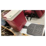 IGLOO COOLER AND SHOOTING TARGETS