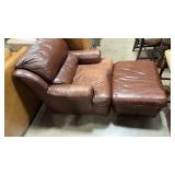 LEATHER CHAIR & OTTOMAN