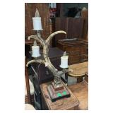 FAUX ANTLER WOODLAND THEME LAMP PAIR