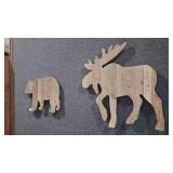 MOOSE & BEAR WOOD WALL DECOR