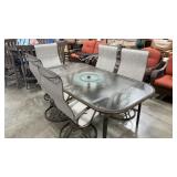 HOMECREST  PATIO TABLE W/ LAZY SUSAN UMBRELLA PORT