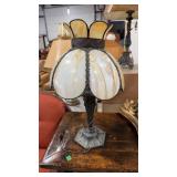 ARTS & CRAFTS STYLE  SLAG GLASS SHADE LAMP