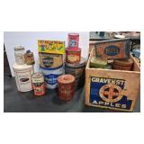 VTG ADVERTISING TINS & CRATE