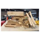 GROUP OF WOOD SHELVING BRACKETS