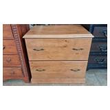 2 DRAWER HORIZONTAL WOOD  FILE CABINET