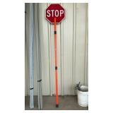 SLOW CONSTRUCTION SIGN ON POLE