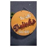 METAL 'DRINKS' SIGN