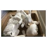 GROUP OF CERAMIC RABBITS, SANDCAST YELLOW