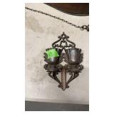 ANTIQUE VICTORIAN CAST IRON DOUBLE URN WALL MOUNT