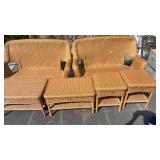 HAMPTON BAY 6PC WICKER PATIO FURNITURE SET