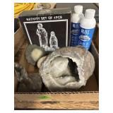 AGATES, NATIVITY SET, JEWELRY CLEANER & MISC