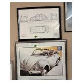 VW POSTER & 2 VW BEETLE BLUEPRINT