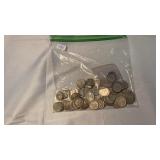 BAG OF 107 SILVER DIMES