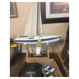 REMOTE CONTROL SAILBOAT W/ CONTROLLER & STAND