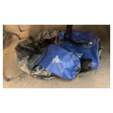 REI DUFFLE BAG & 2 OTHER RUBBERIZED BLUE BAGS