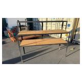 STEEL AND WOOD SHOP SHELF/ WORK BENCH