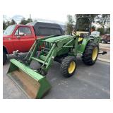 JOHN DEERE 4600 DIESEL 4X4 TRACTOR W/ 460 FRONT