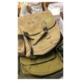 2 CANVAS BAGS- 1 STAMPED US BACKPACK