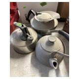 3 TEA POTS