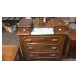 ANTIQUE MARBLE TOP DRESSER W/ MIRROR