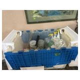 TOTE W/ VARIOUS PAINTING ITEMS