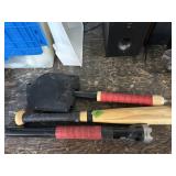 1 HANDED BAG, SHOVEL & FLASHLIGHT