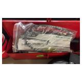 GREASE GUN IN RED METAL BOX