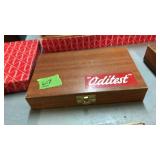 ODITEST OUTSIDE DIAL CALIPER IN WOOD CASE
