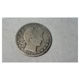 1910 BARBER SILVER HALF DOLLAR