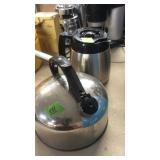 REVERE WARE TEA KETTLE & CUISENART COFFEE CARFE