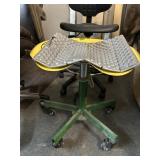 GREEN/YELLOW TRACTOR STYLE ROLLING STOOL