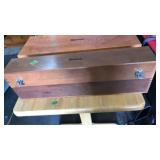 DOVE TAILED STARRETT STORAGE BOX, 29'X5'X9'