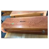 STARRETT DOVE TAILED WOOD STORAGE BOX, 33'X11'X5'