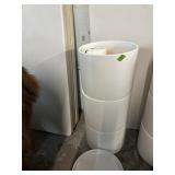 3 NEW FLOWER POTS W/ DRAIN TRAY 14' DIA 12' TALL