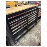 KOBALT 9 DRAWER ROLLING TOOL CABINET W/ WOOD TOP