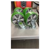 SET OF 4 ALUMINUM LOCKING CASTERS